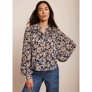 Mint Velvet Navy Floral Print Blouse